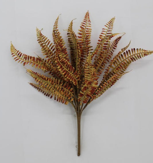 PLASTIC FERN BUSH     65681-YEL