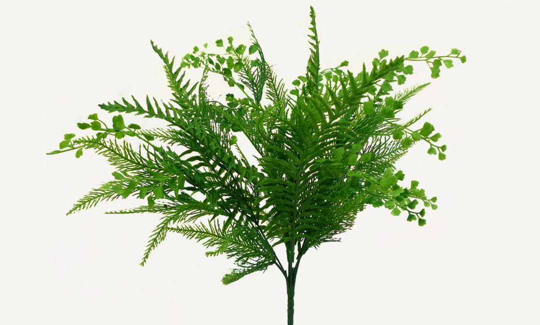 Plastic Mix Fern Bush   13485GN