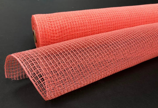 coral natural fabric deco mesh XB97910-46