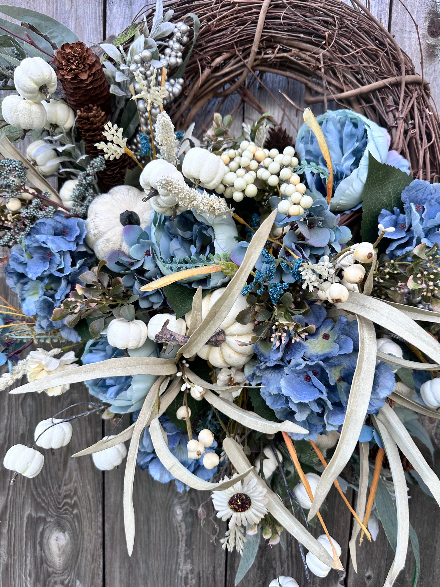 BLUE FALL BOHO CHIC WREATH