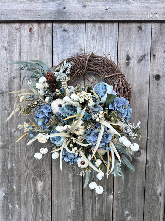 BLUE FALL BOHO CHIC WREATH