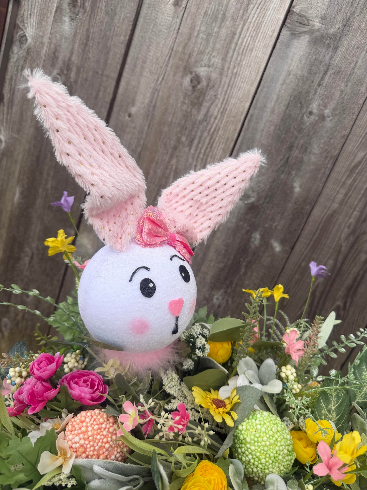 SPRING CENTERPIECE WITH BUNNY AND EGGS