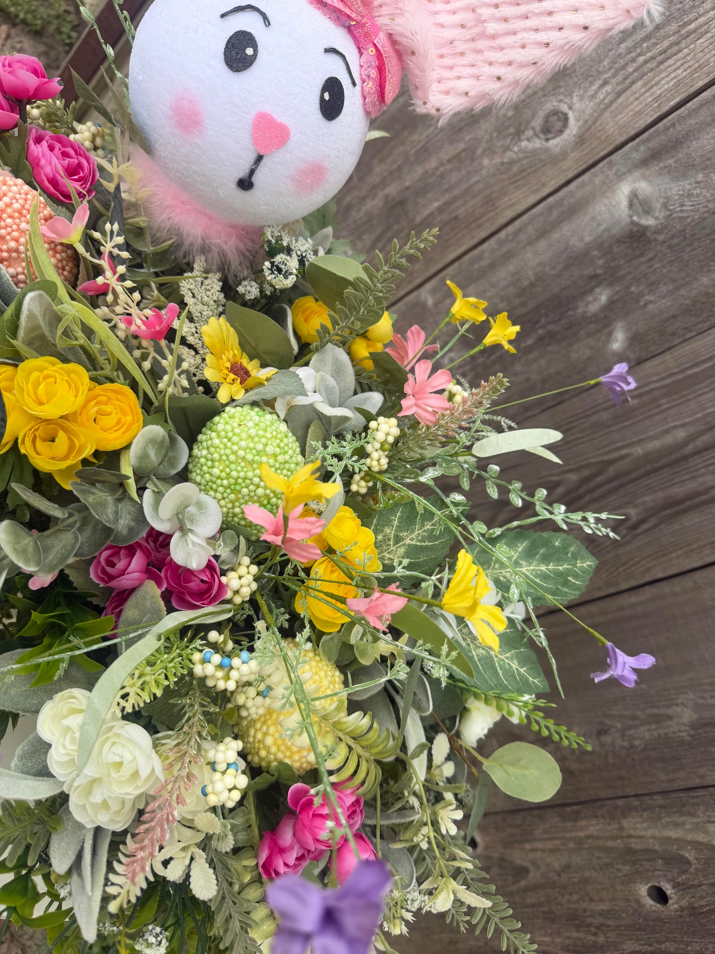 SPRING CENTERPIECE WITH BUNNY AND EGGS