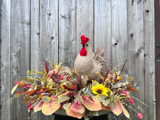 FALL ROOSTER CENTERPIECE