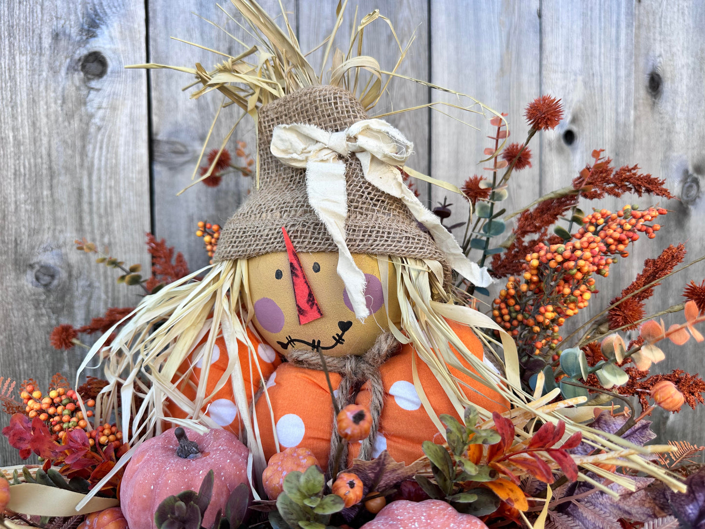 SCARECROW PUMPKIN ATTACHMENT CENTERPIECE