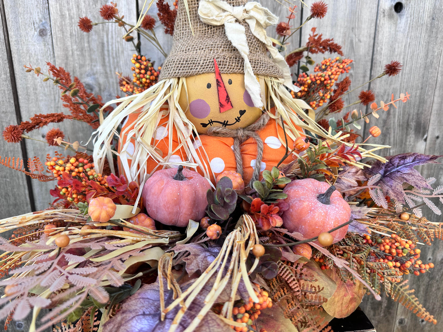 SCARECROW PUMPKIN ATTACHMENT CENTERPIECE