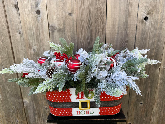 Red and White Christmas Centerpiece