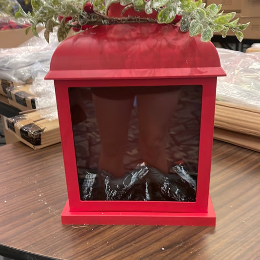 Firelight lantern w/berry Red