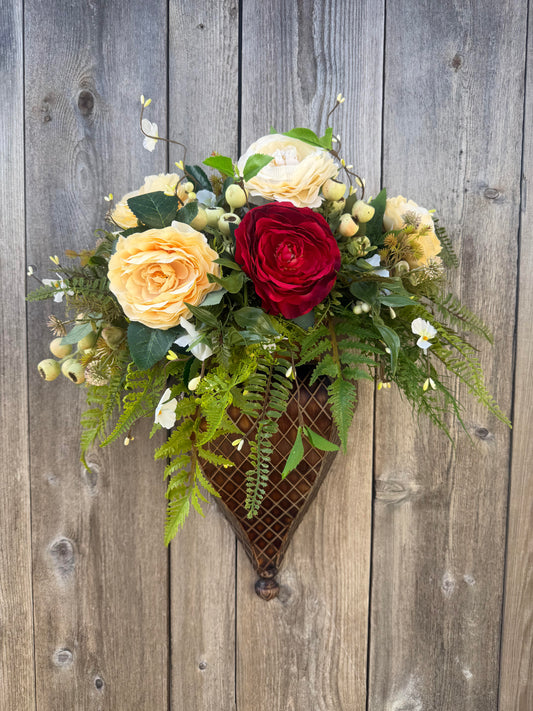 RED AND CREAM WALL POCKET DOOR HANGER