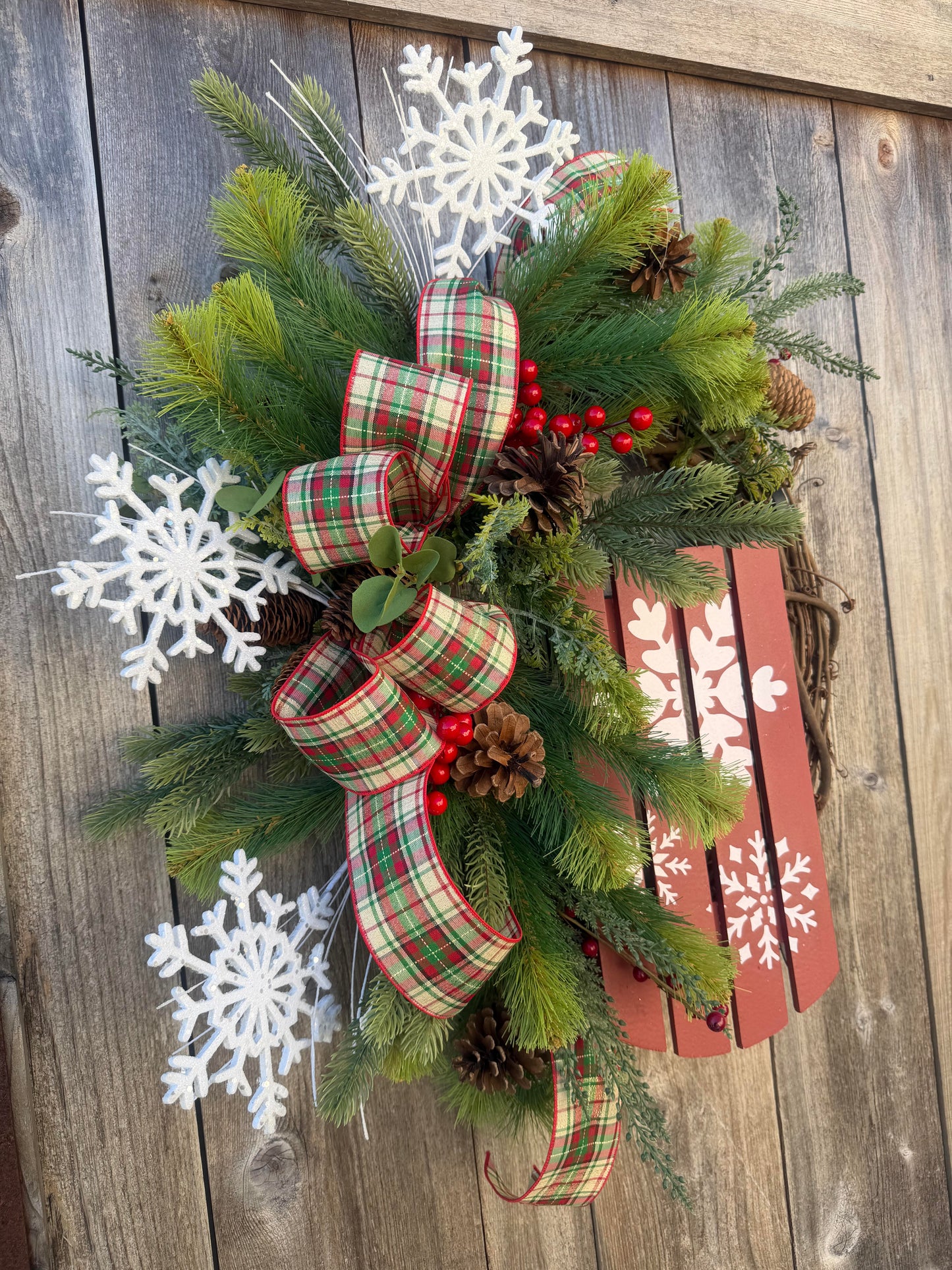 GRAPEVINE WREATH WITH SLED