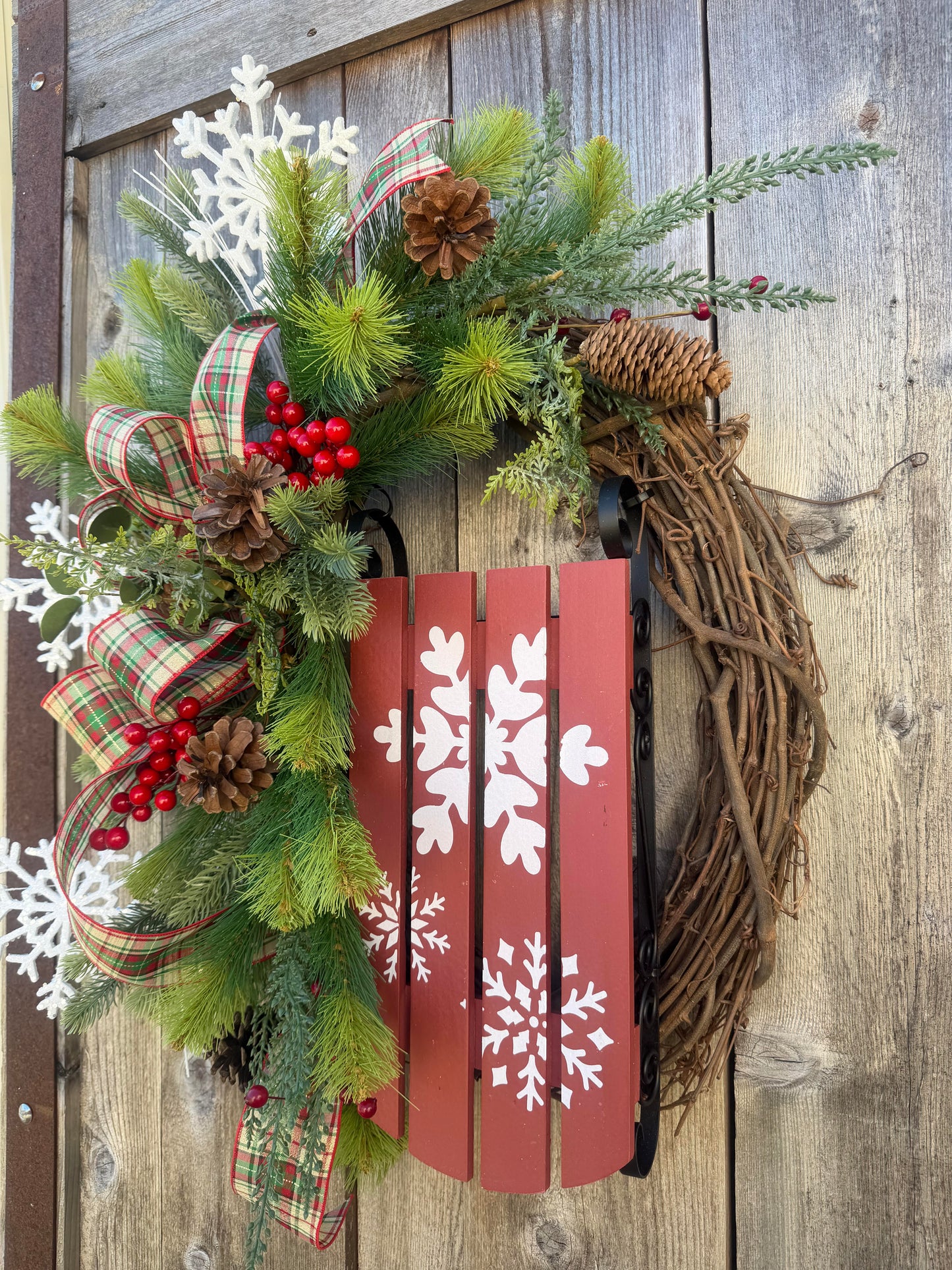 GRAPEVINE WREATH WITH SLED