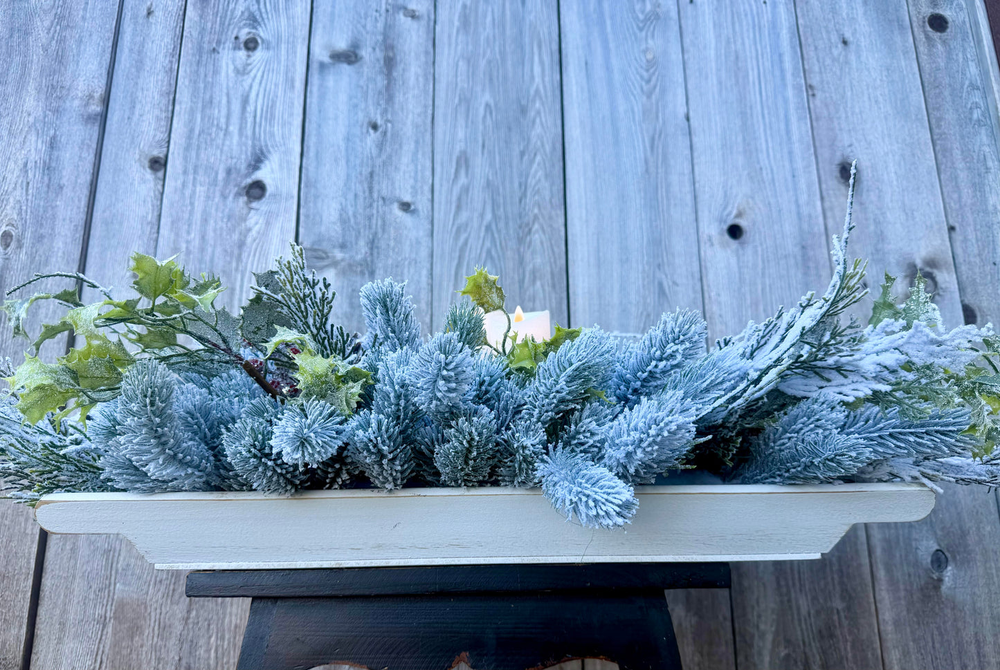 WINTER WONDERLAND CENTERPIECE WITH CANDLES
