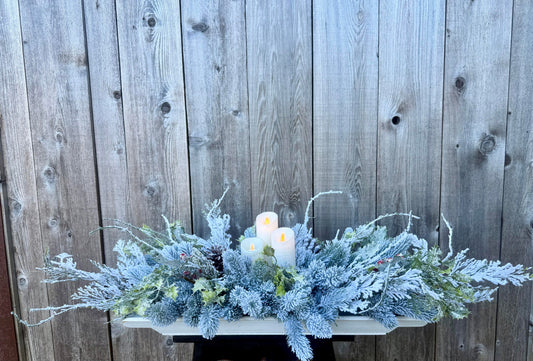 WINTER WONDERLAND CENTERPIECE WITH CANDLES